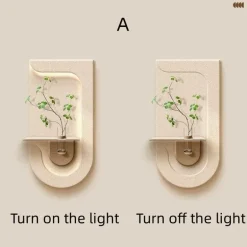 Wandvase Lampe mit grüner Pflanze - Eingangsdekor