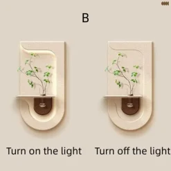 Wandvase Lampe mit grüner Pflanze - Eingangsdekor