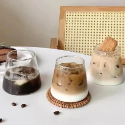 Wasserbecher aus klarem Glas – vielseitiger Kaffee- und Saftbecher