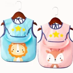 Wasserdichte Babyschürze mit Tiermuster – süßer Kochkittel für Kinder