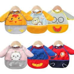 Wasserdichte Cartoon-Babylätzchen – leicht zu reinigende Lätzchen zum Füttern von Kindern