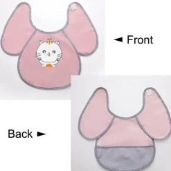 Wasserdichte Cartoon-Babylätzchen – leicht zu reinigende Lätzchen zum Füttern von Kindern