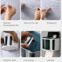 Wasserdichter Badezimmer-Organizer ohne Bohren – Zubehörhalter