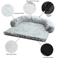 Wasserdichter großer Plüsch-Sofabezug für Haustiere – Bettschutz