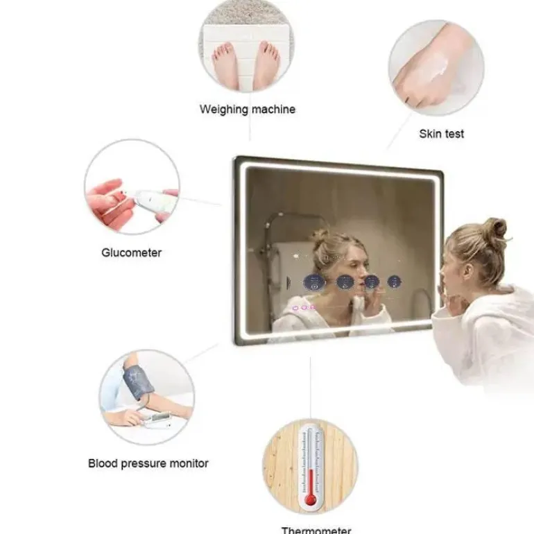 Wasserdichter Zauberspiegel mit LED-Touchscreen – intelligenter Kosmetikspiegel