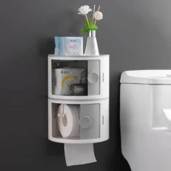 Wasserdichtes mehrschichtiges Toilettenpapierhalter-Regal - Badezimmer-Aufbewahrungs-Organizer