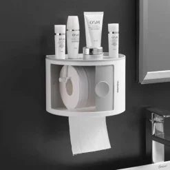 Wasserdichtes mehrschichtiges Toilettenpapierhalter-Regal - Badezimmer-Aufbewahrungs-Organizer