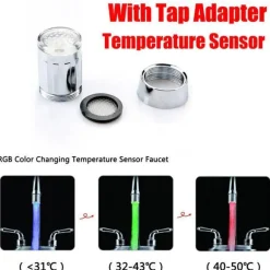 Wasserhahn mit LED-Temperatursensor – Bunter Wasseranzeigehahn