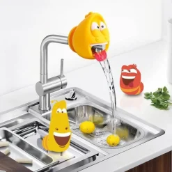 Wasserhahnverlängerung für Kinder, Cartoon-Fisch, lustiges Badezubehör