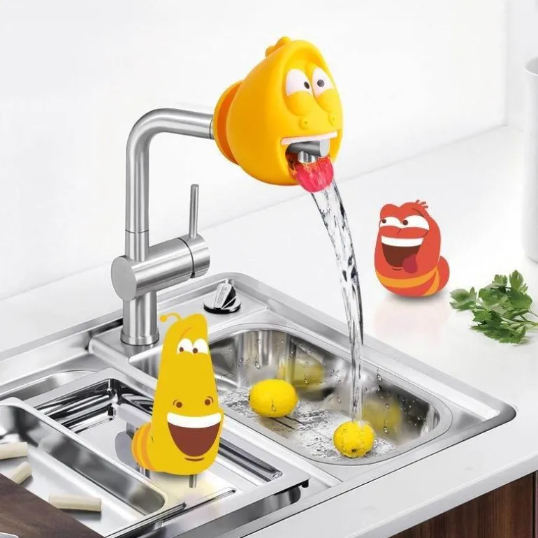 Wasserhahnverlängerung für Kinder, Cartoon-Fisch, lustiges Badezubehör