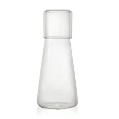 Wasserkaraffe-Set aus klarem Glas mit Tasse – Trinkgeschirr fürs Bett