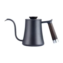 Wasserkocher mit Schwanenhals-Aufguss – Kaffeemaschine mit Holzgriff