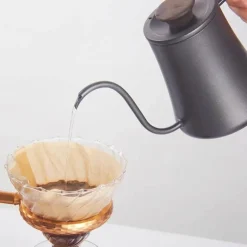 Wasserkocher mit Schwanenhals-Aufguss – Kaffeemaschine mit Holzgriff