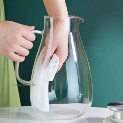 Wasserkrug aus Glas – 2500 ml Getränkekaraffe mit Deckel