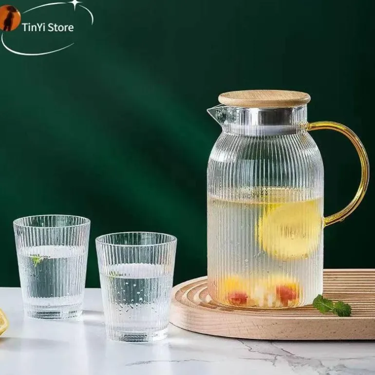 Wasserkrug aus Glas mit Griff – Vielseitiger Krug für heißen und kalten Tee