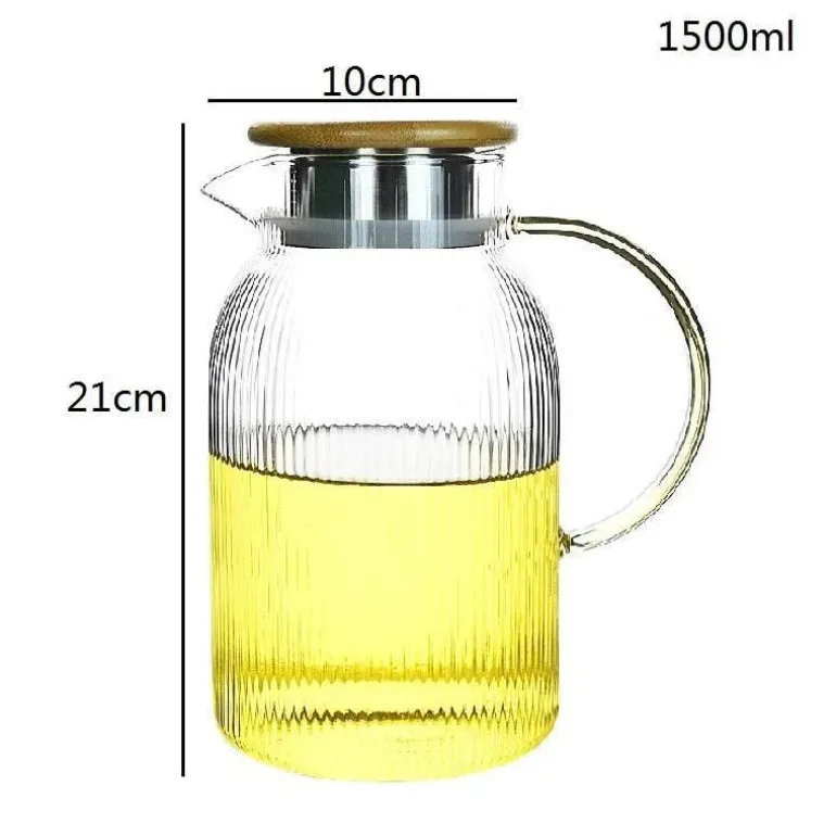 Wasserkrug aus Glas mit Griff – Vielseitiger Krug für heißen und kalten Tee