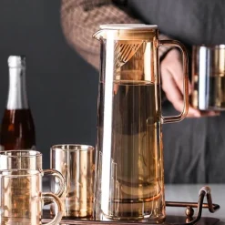 Wasserkrug und Tassenset aus Glas – Elegantes Trinkgeschirr