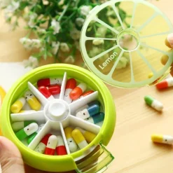 Wöchentliches Pillendosen-Set – 2 drehbare Medikamentenboxen