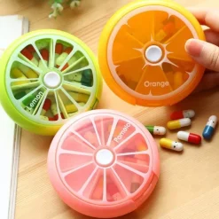 Wöchentliches Pillendosen-Set – 2 drehbare Medikamentenboxen