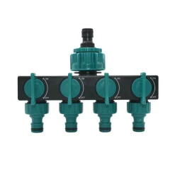 4-Wege-Wasserverteiler für den Gartenhahn – Schlauchverbinder-Bewässerungssystem