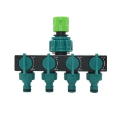 4-Wege-Wasserverteiler für den Gartenhahn – Schlauchverbinder-Bewässerungssystem