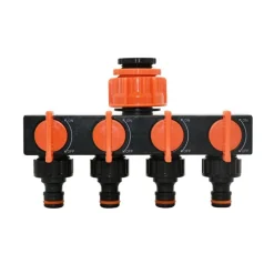 4-Wege-Wasserverteiler für den Gartenhahn – Schlauchverbinder-Bewässerungssystem