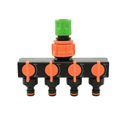 4-Wege-Wasserverteiler für den Gartenhahn – Schlauchverbinder-Bewässerungssystem