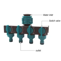 4-Wege-Wasserverteiler für den Gartenhahn – Schlauchverbinder-Bewässerungssystem