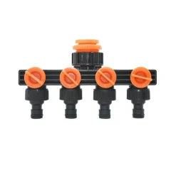 4-Wege-Wasserverteiler für den Gartenhahn – Schlauchverbinder-Bewässerungssystem