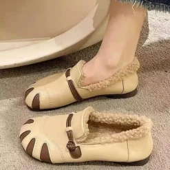 Weiche Pelz Damenschuhe - Gemütliche Herbstschuhe