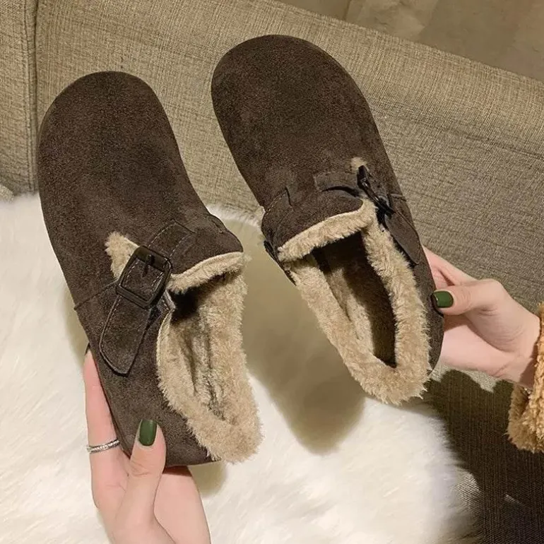 Weiche Pelz Damenschuhe - Gemütliche Herbstschuhe