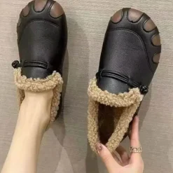 Weiche Pelz Damenschuhe - Gemütliche Herbstschuhe