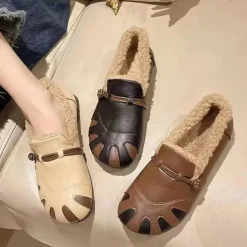Weiche Pelz Damenschuhe - Gemütliche Herbstschuhe