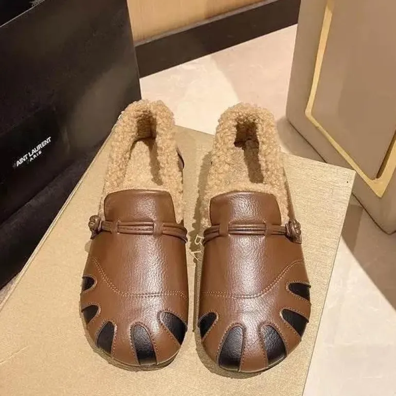 Weiche Pelz Damenschuhe - Gemütliche Herbstschuhe