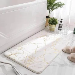 Weiche, saugfähige, rutschfeste Badezimmermatte – flauschiges, modernes Design