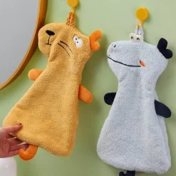 Weiches, saugfähiges Handtuch mit Cartoon-Tiermotiv für Kinder, Küchenspaß