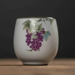 Weiße Kung-Fu-Teetasse aus Porzellan – Keramik-Trinkgeschirr mit Henkel