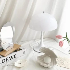 Weiße Pilzlampe - Romantische Dekobeleuchtung