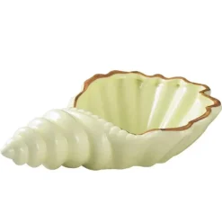 Weißes Conch-Teller-Set – elegantes Porzellangeschirr für Snacks und Desserts