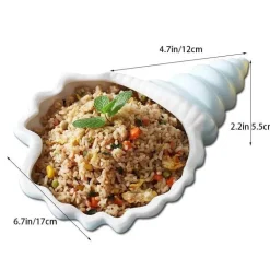 Weißes Conch-Teller-Set – elegantes Porzellangeschirr für Snacks und Desserts