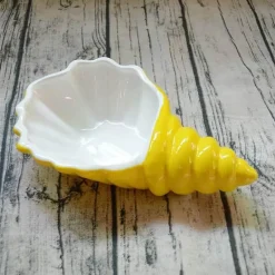 Weißes Conch-Teller-Set – elegantes Porzellangeschirr für Snacks und Desserts