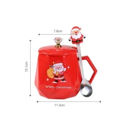 Weihnachtliches Keramiktassen-Set mit Weihnachtsmann- und Elch-Motiv