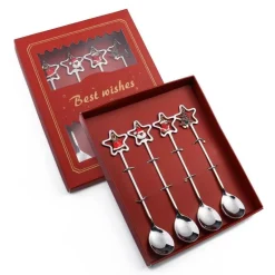 Weihnachtsgeschirr-Set – 4-teiliges Geschirrset mit „Beste Wünsche“-Design