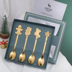 Weihnachtsgeschirr-Set – 4-teiliges Geschirrset mit „Beste Wünsche“-Design