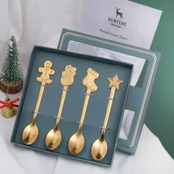 Weihnachtsgeschirr-Set – 4-teiliges Geschirrset mit „Beste Wünsche“-Design