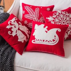 Weihnachtskissenbezüge mit Schneeflocken und Elchmotiv – Festliche dekorative Kissenbezüge
