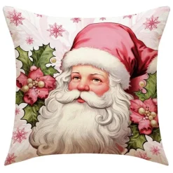 Weihnachtskissenbezug - Weihnachtsmann und Schneemann - Weihnachtsdekor