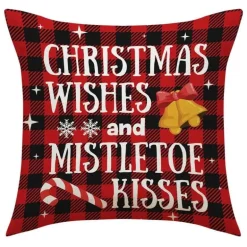 Weihnachtskissenbezug - Weihnachtsmann und Schneemann - Weihnachtsdekor