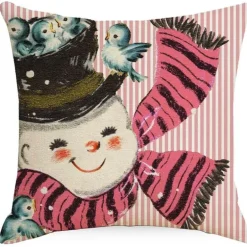 Weihnachtskissenbezug - Weihnachtsmann und Schneemann - Weihnachtsdekor