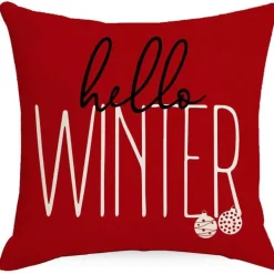 Weihnachtskissenbezug - Weihnachtsmann und Schneemann - Weihnachtsdekor